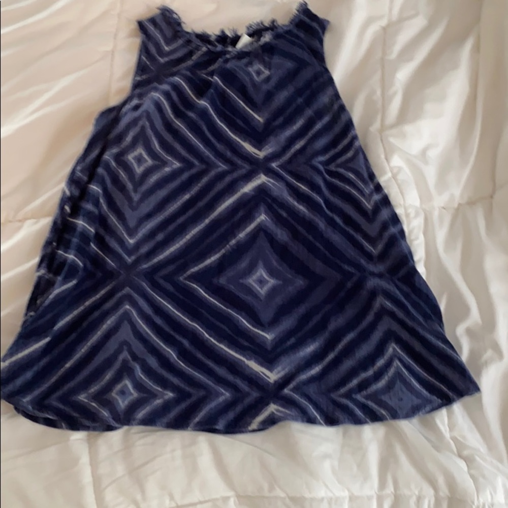 navy patterned tank